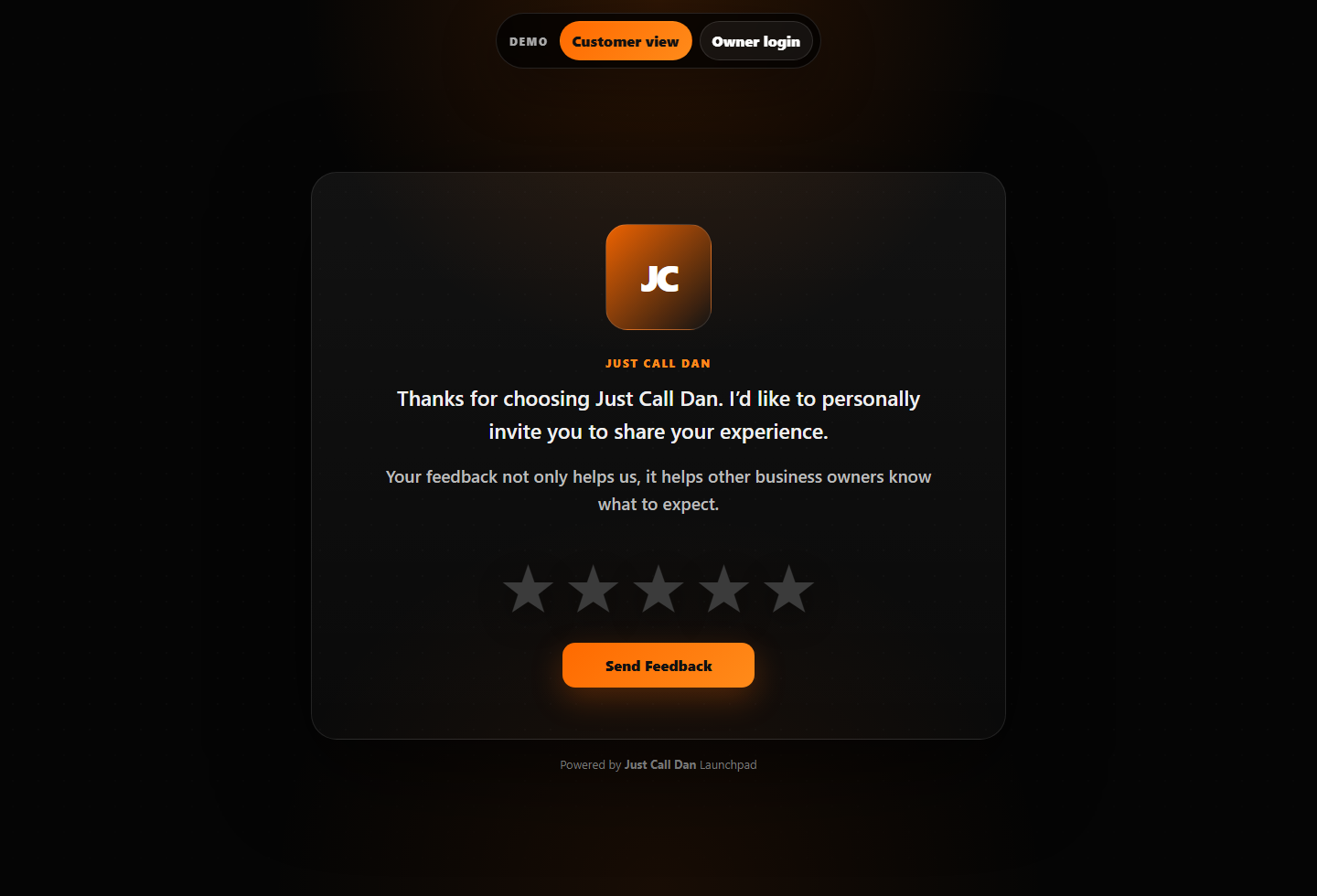 Review Booster live demo screenshot